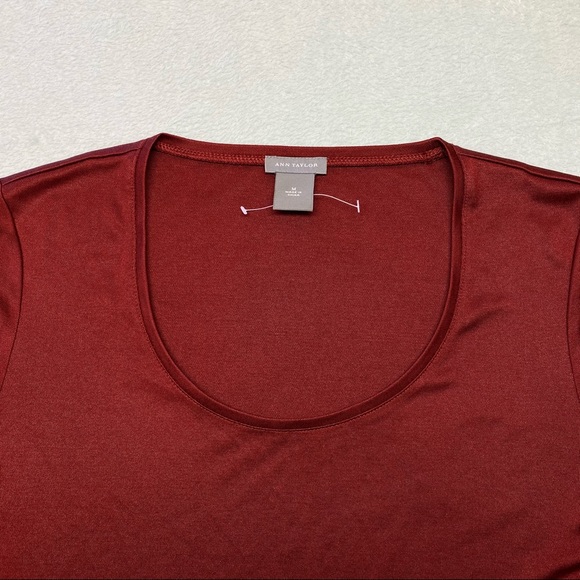 Ann Taylor Womens Short Sleeve Silk Scoop Neck Top - Picture 9 of 13
